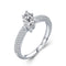 925 Prata Esterlina Banhado a Ouro Anel de Diamante de Luxo Leve Banhado a Prata US5