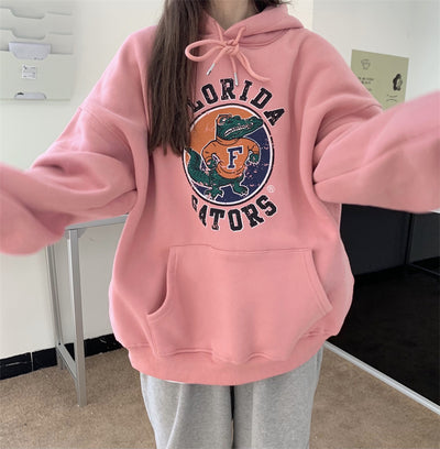 Sudadera Estampada con Capucha Versátil para Mujer