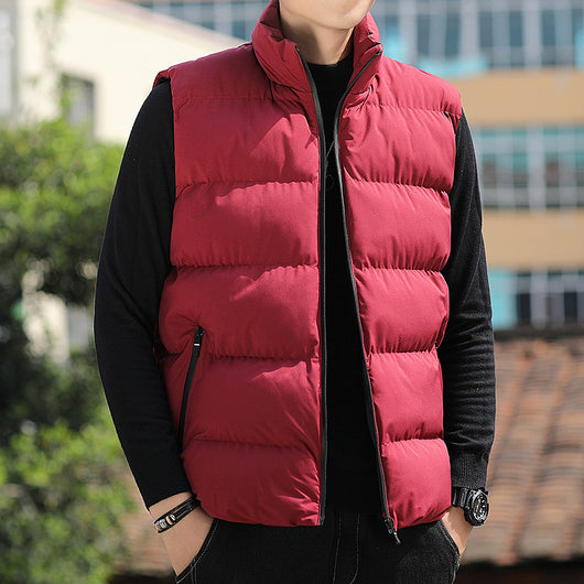 Cardigan Acolchado Holgado con Cuello Alto para Hombre - Chaqueta de Moda Juvenil - Image 11