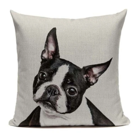 Funda de Cojín Boston Terrier con Cabeza Inclinada - Image 12
