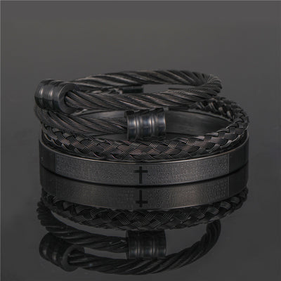 Pulsera de Acero Titanio Estilo Punk con Diseño Romano - Image 20
