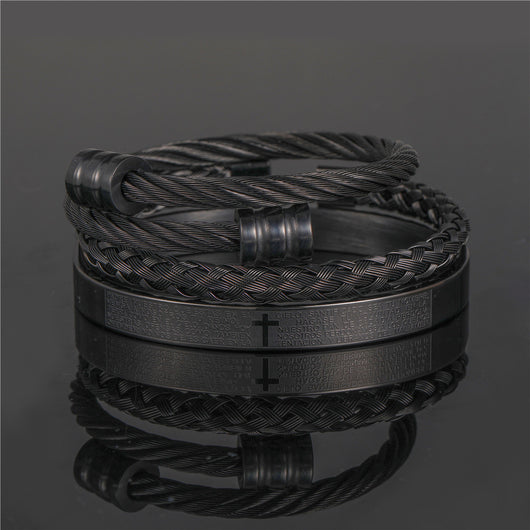 Pulsera de Acero Titanio Estilo Punk con Diseño Romano - Image 20