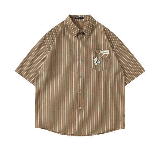 Camisa Suelta de Rayas Verticales para Hombre - Image 9