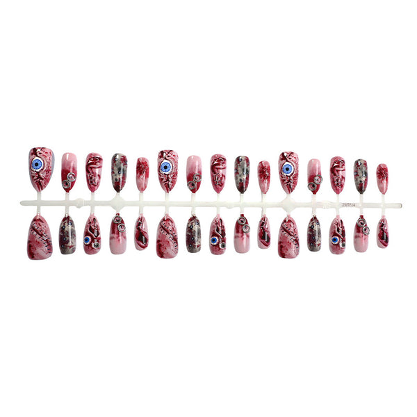 Set de 30 Uñas Postizas 3D Almendra - Efecto Estéreo Halloween - Image 7
