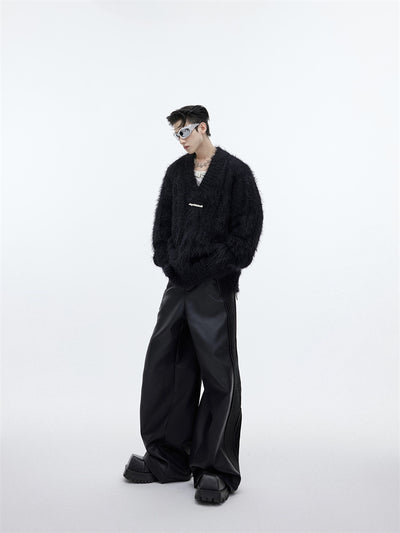 Suéter Cuello V Holgado de Visón para Hombre - Image 3