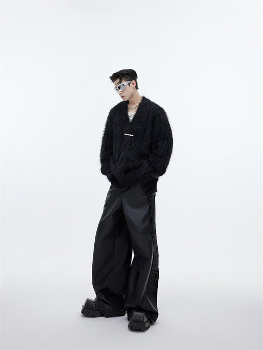 Suéter Cuello V Holgado de Visón para Hombre - Image 3