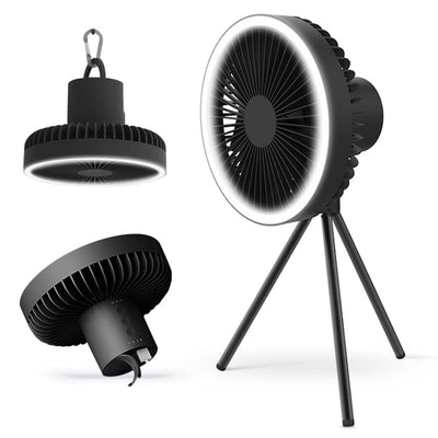 Ventilador LED Camping Portátil 3 en 1 con Tripié Ajustable y Carga USB - Image 4
