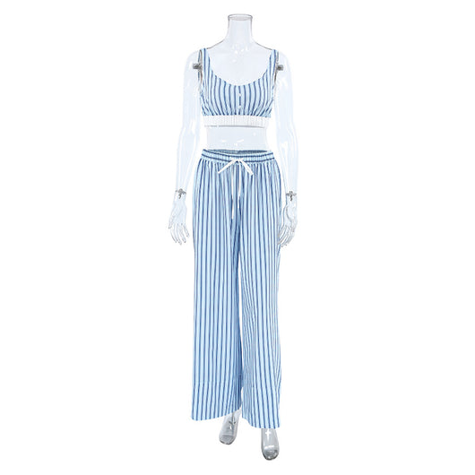 Conjunto de 3 Piezas Y2K Mujer: Top Rayado, Camisa Manga Larga y Pantalón Elástico - Image 14
