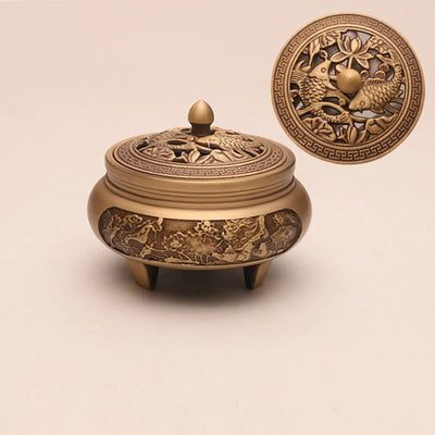 Quemador de Incienso de Cobre Puro Estilo Xuande - Artesanía Zen Tallada a Mano - Image 25