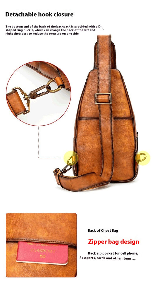 Bolso de Cuero Retro Multifuncional para Hombre y Mujer - Image 10