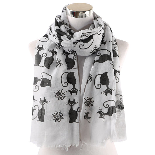 Pañuelo Estampado con Gatos Negros - Diseño Moderno y Versátil - Image 11