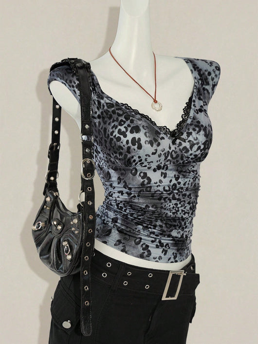 Chaleco Vintage Cuello V con Cintura de Encaje Reductor - Image 16