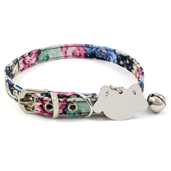 Collar para Mascotas con Grabado Láser Doble Cara y Campana de Latón