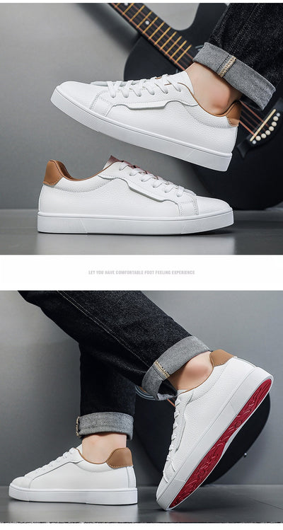 Tenis Blancos Casuales para Hombre Corte Bajo Primavera - Image 16