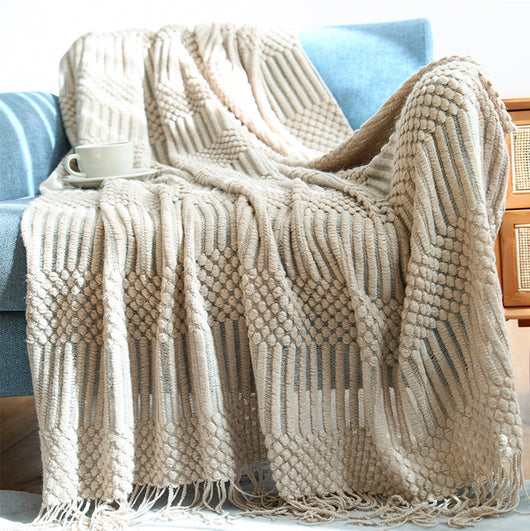 Manta Sofá Cama de Cachemira Suave con Borlas Decorativas - Image 27