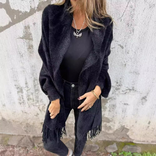Cardigan Tejido para Mujer con Mangas Murciélago y Diseño de Borlas - Saco Suelto y Elegante - Image 4