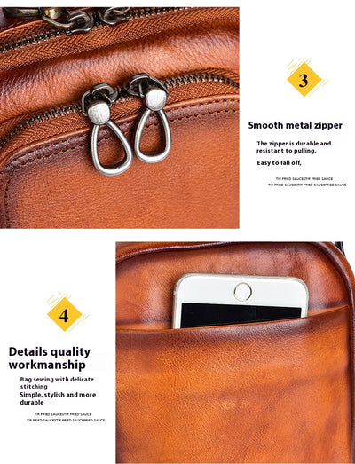 Bolsa Mensajera Casual Retro en Cuero Genuino para Hombre - Image 18