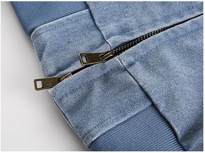 Chaqueta de Mezclilla Universitaria con Bordado en Solapa para Parejas - Image 17