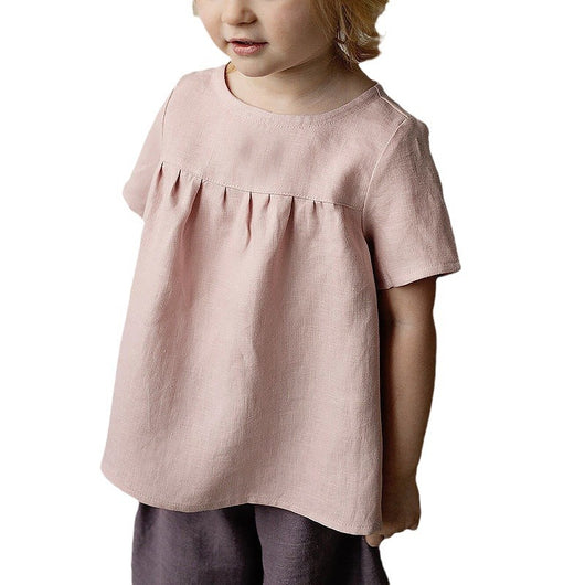 Playera Infantil de Algodón y Lino Estilo Mori - Manga Corta Verano - Image 5