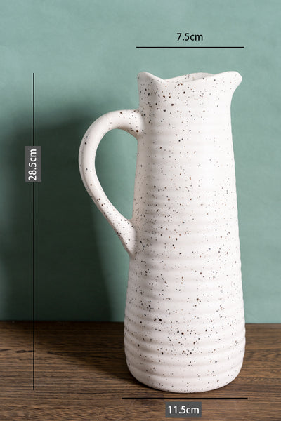 Jarrón de Cerámica Blanca con Insertador para Flores Secas - Image 9