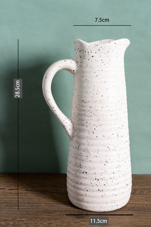 Jarrón de Cerámica Blanca con Insertador para Flores Secas - Image 9