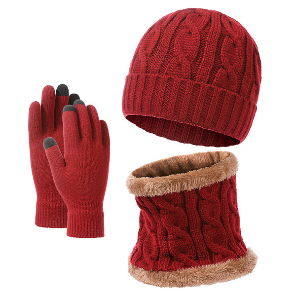 Conjunto Abrigador de Gorro, Bufanda y Guantes Tejidos Estilo Europeo - Image 3