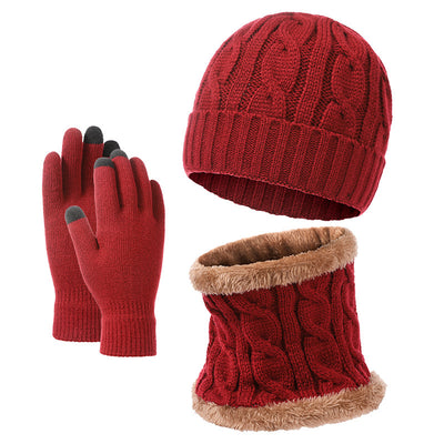 Conjunto Abrigador de Gorro, Bufanda y Guantes Tejidos Estilo Europeo - Image 3