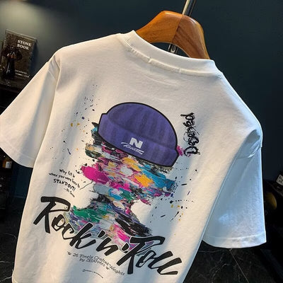 Camiseta Suelta Estampada Casual Versátil para Hombre - Image 17