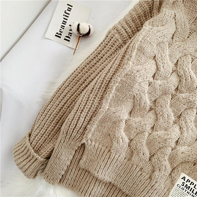 Suéter Cuello Alto Retro Coreano Tejido Cómodo - Image 8