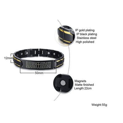 Pulsera de Acero Inoxidable Grabada para Hombre - Image 9