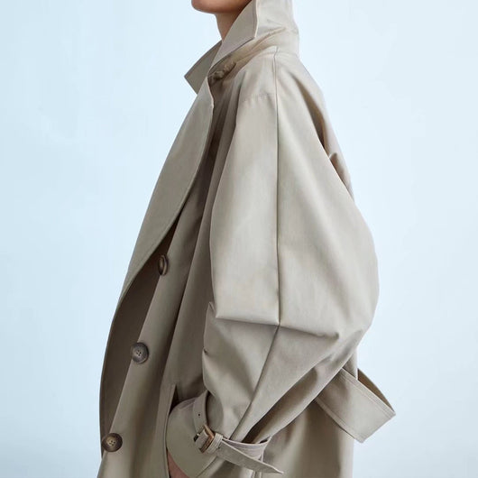 Abrigo Trench Vintage Cruzado para Mujer - Largo Sobre la Rodilla - Image 18