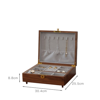Joyero de Madera de Nogal Negro con Cerradura - Organizador de Joyas Premium - Image 9