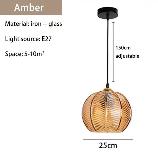 Lámpara Colgante de Cristal con Patrón de Hojas para Dormitorio - Image 16