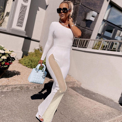 Jumpsuit Elegante de Manga Larga con Hombro Descubierto para Mujer - Image 10