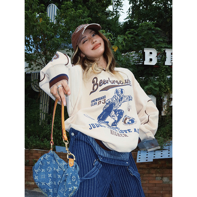 Suéter Vintage Americano con Estampado de Esquí - Image 7