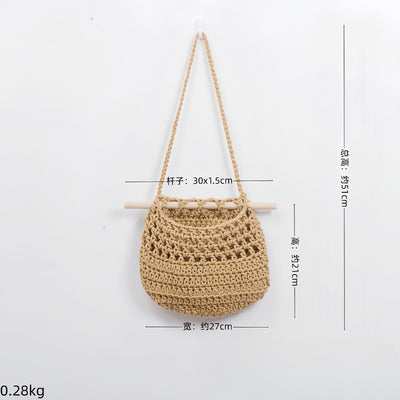 Bolsa de Red Tejida de Algodón - Decoración Mural Rústica para Dormitorio - Image 6