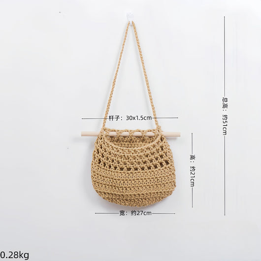 Bolsa de Red Tejida de Algodón - Decoración Mural Rústica para Dormitorio - Image 6