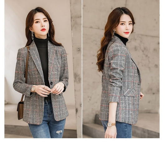 Blazer Cuadriculado Mujer con Cintura Ajustada - Image 18