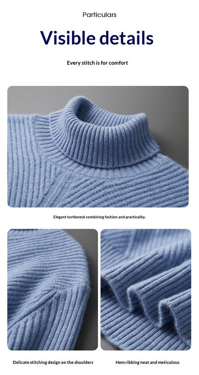 Suéter Térmico de Cachemira Talla Grande con Cuello Vuelto Reforzado - Image 19