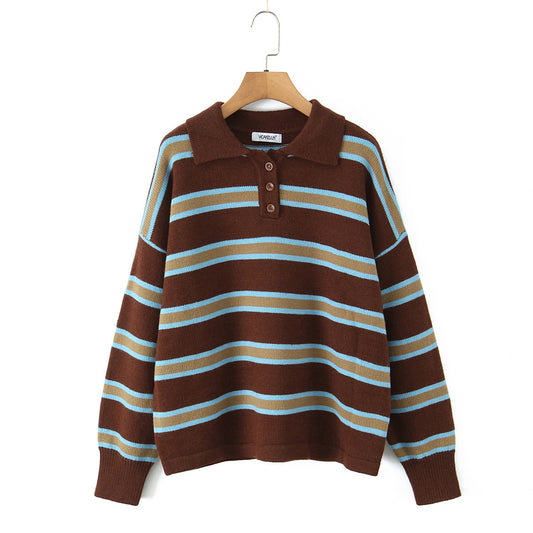 Suéter de Rayas Bicolor Casual para Mujer - Image 2