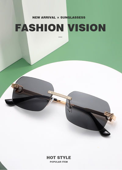 Gafas de Sol Cuadradas con Corte de Cristal Irregular - Image 15