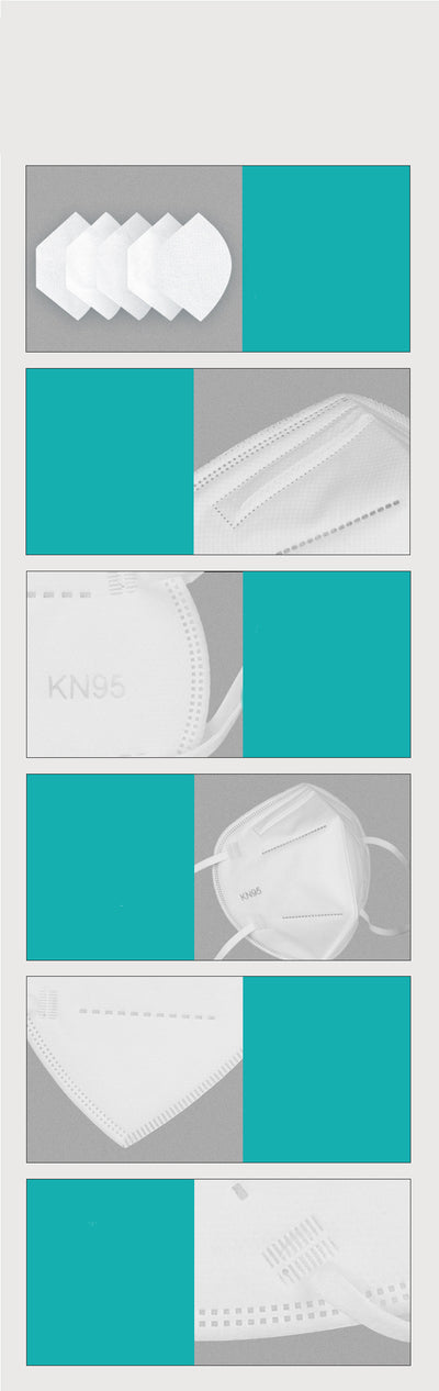 White 3D KN95 five-layer protective mask with ear loops, designed for dust and general protection. - Image 13