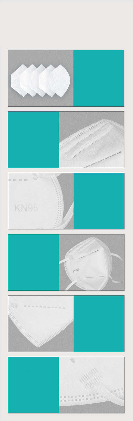 White 3D KN95 five-layer protective mask with ear loops, designed for dust and general protection. - Image 13