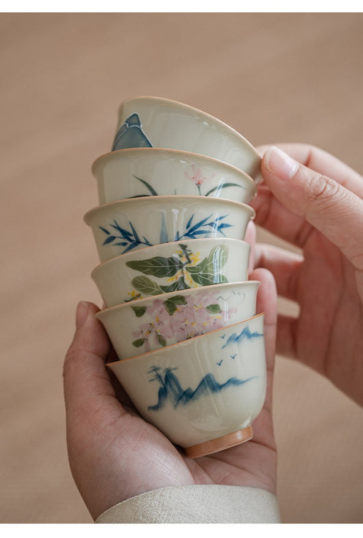 Juego de Té Kung Fu Pintado a Mano con Tazas de Hielo - Image 15