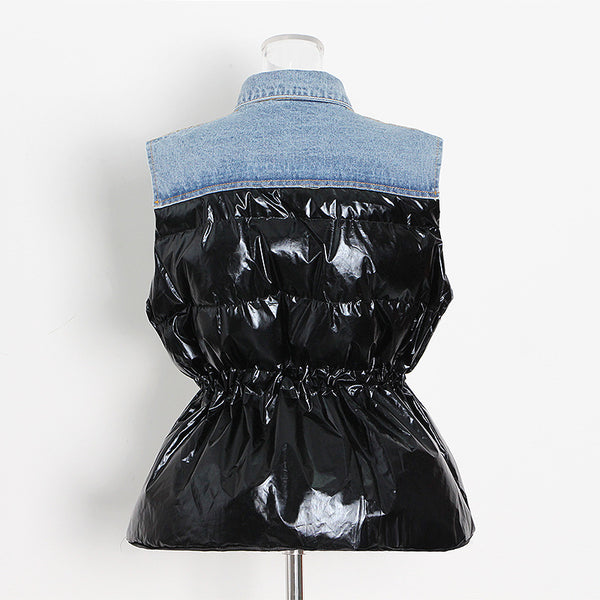 Chaleco Denim Casual para Mujer con Costuras Decorativas - Image 3