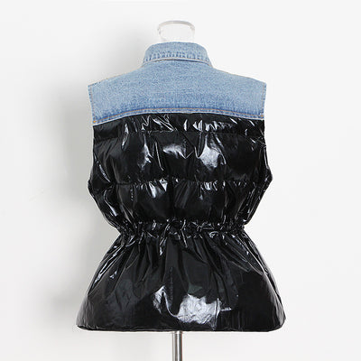 Chaleco Denim Casual para Mujer con Costuras Decorativas - Image 3
