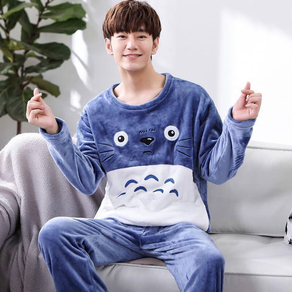 Men's Thermal Coral Fleece Pajamas for Winter