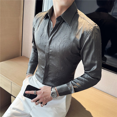 Camisa Larga Hombre Ice Silk Textura Premium - Transpirable y Fresca - Image 3