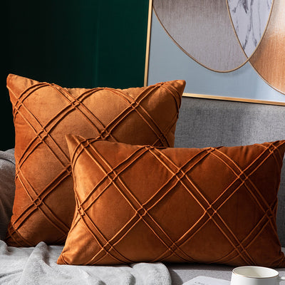 Funda de Almohada Cuadrille Terciopelo Suave para Sofá y Cama - Image 21