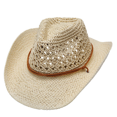 Sombrero Vaquero Plegable de Rafia Hueca Unisex - Image 5